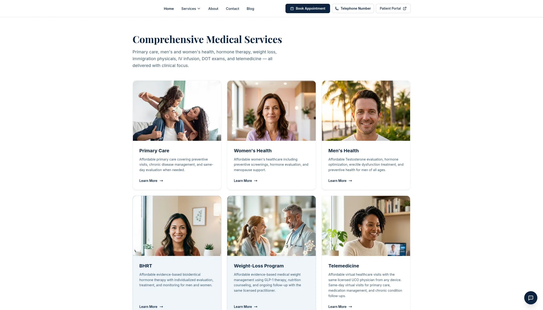 Sección de servicios del sitio médico después de la reconstrucción.
